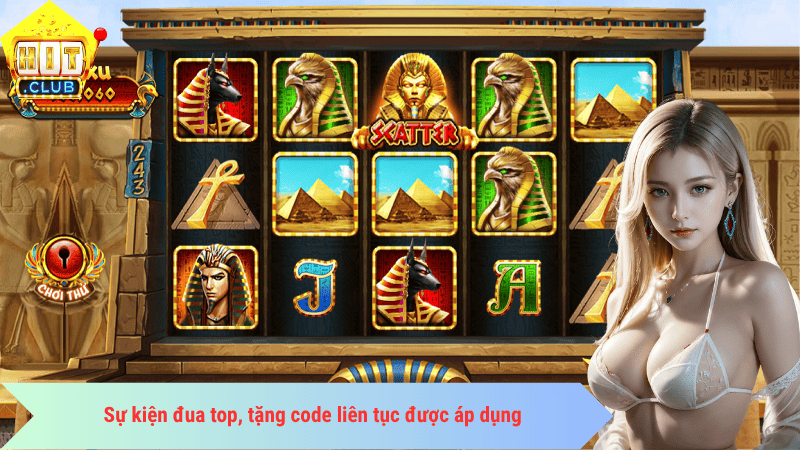 Sự kiện đua top, tặng code liên tục được áp dụng trong game slots HitClub