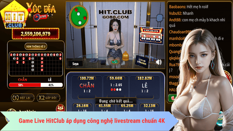 Game Live HitClub áp dụng công nghệ tiên tiến, chất lượng livestream chuẩn 4K